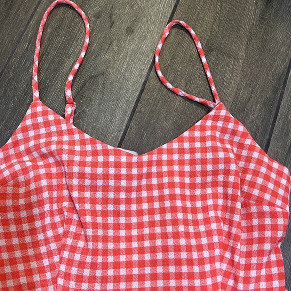 Red and white checkered tank top! New without tags, Only tried on once! - Picture 3 of 3